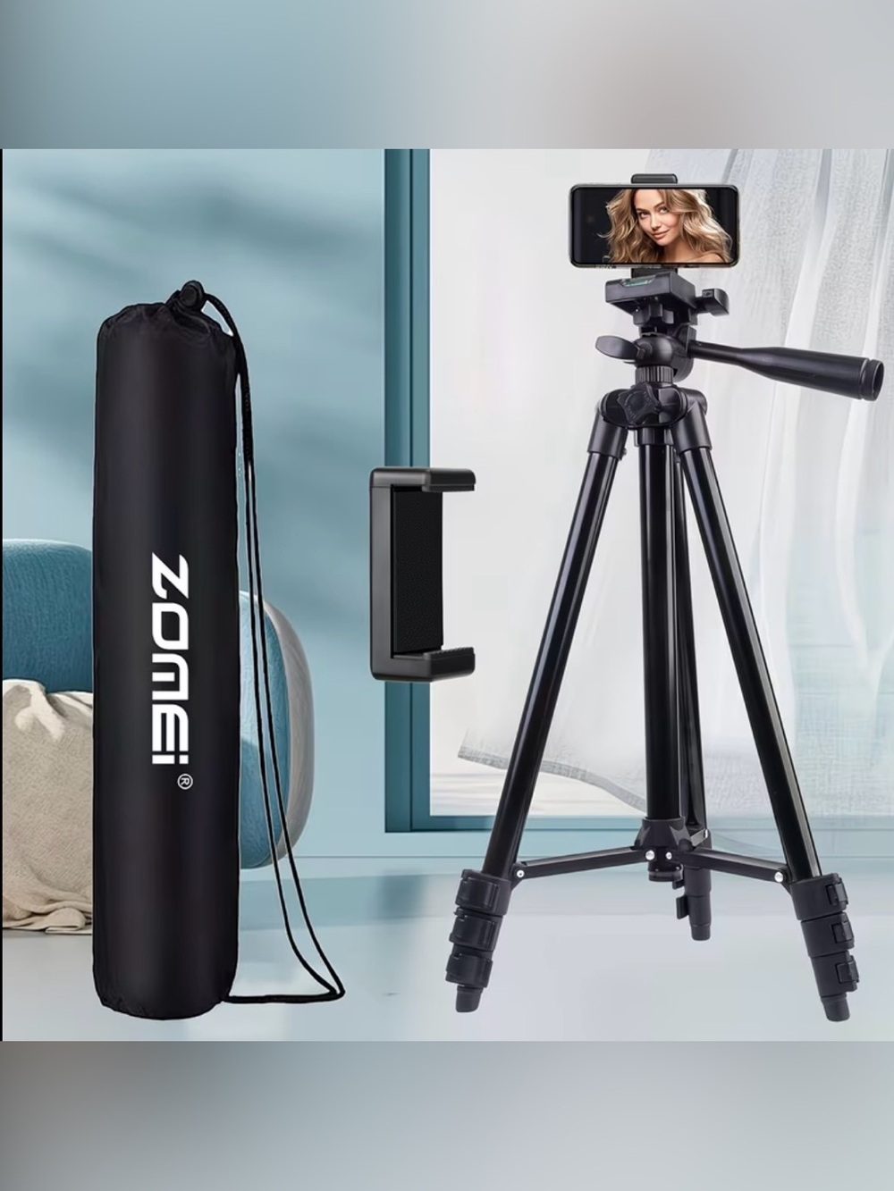 51” Adjustable Tripod with Phone Mount & Bluetooth Remote – Brand New